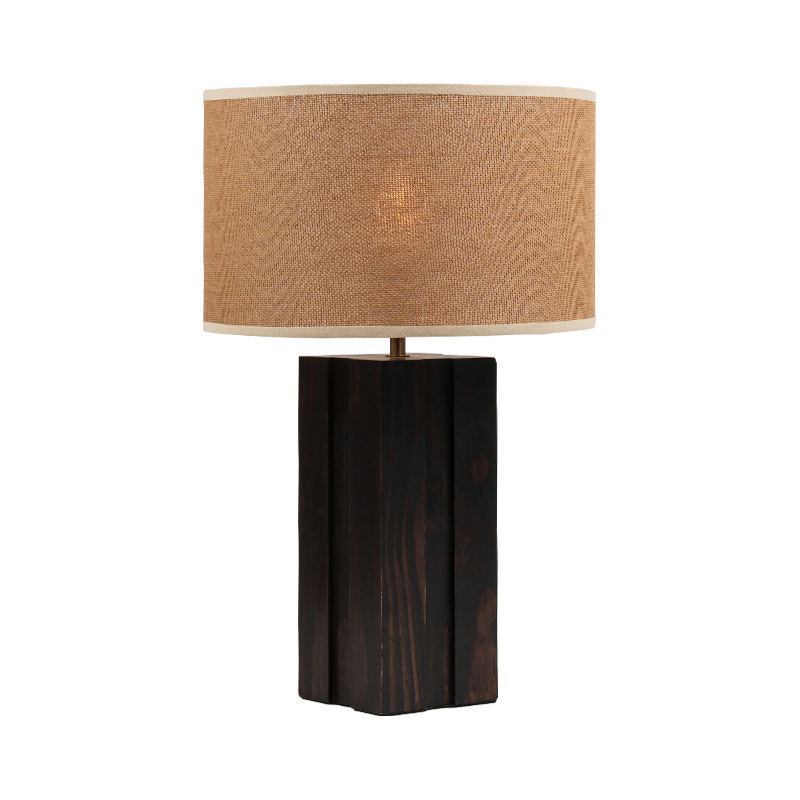 Lampu meja kayu artistik