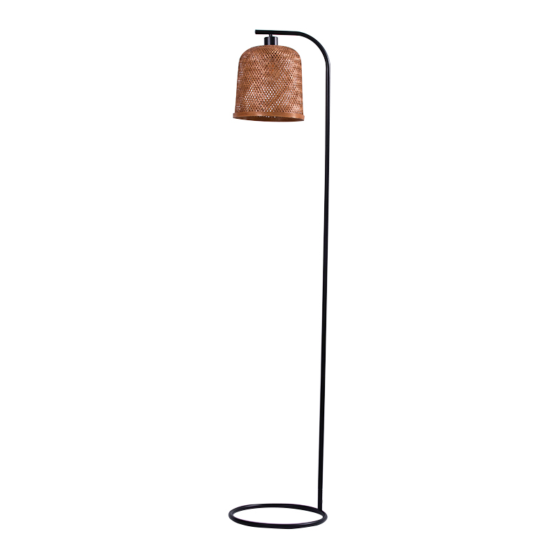Lampu lantai lampu buluh coklat