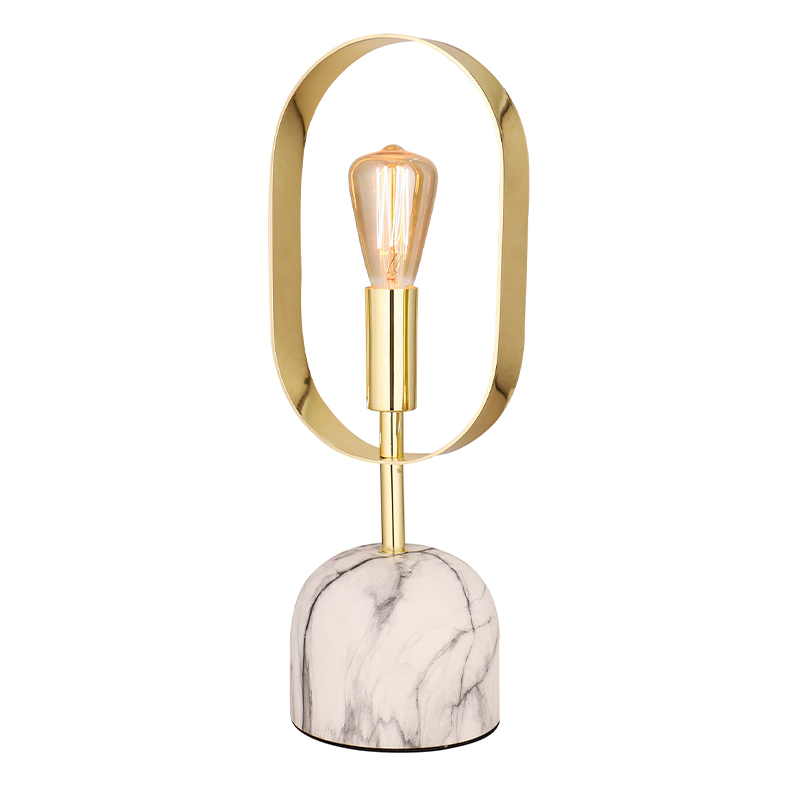 Lampu meja bingkai logam